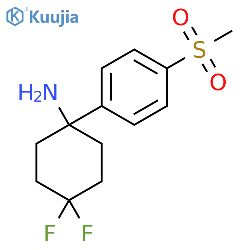 4,4-difluoro-1-(4-methanesulfonylphenyl)cyclohexan-1-amine structure
