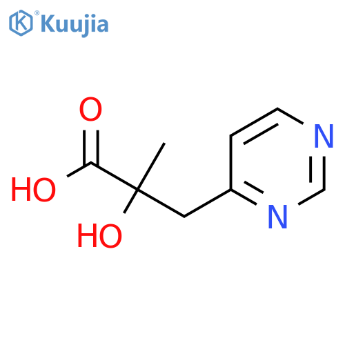 2-hydroxy-2-methyl-3-(pyrimidin-4-yl)propanoic acid structure