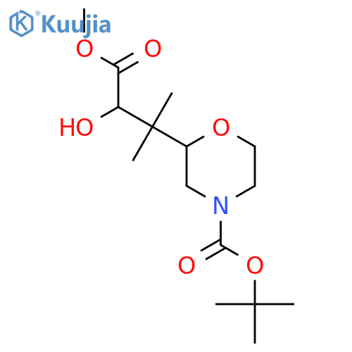 tert-butyl 2-(3-hydroxy-4-methoxy-2-methyl-4-oxobutan-2-yl)morpholine-4-carboxylate structure