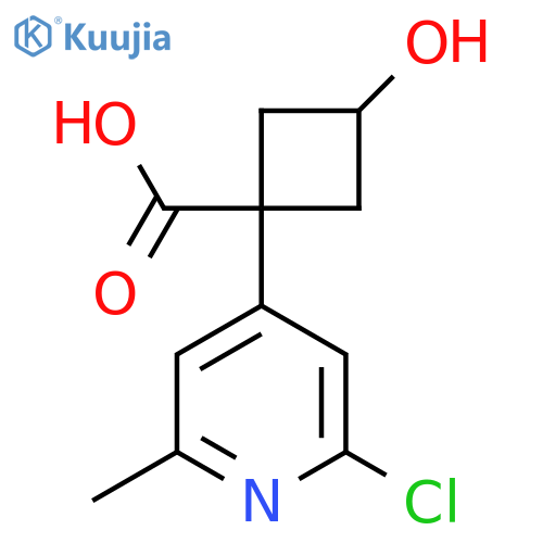 1-(2-chloro-6-methylpyridin-4-yl)-3-hydroxycyclobutane-1-carboxylic acid structure