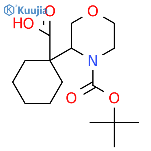 1-{4-(tert-butoxy)carbonylmorpholin-3-yl}cyclohexane-1-carboxylic acid structure