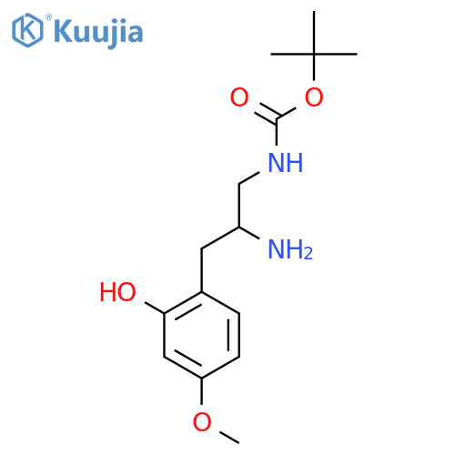 tert-butyl N-2-amino-3-(2-hydroxy-4-methoxyphenyl)propylcarbamate structure