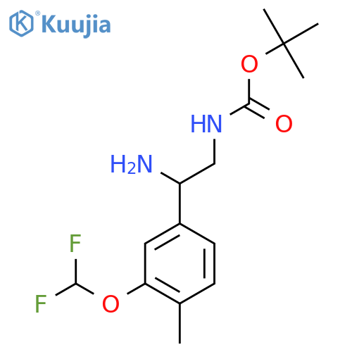 tert-butyl N-{2-amino-2-3-(difluoromethoxy)-4-methylphenylethyl}carbamate structure