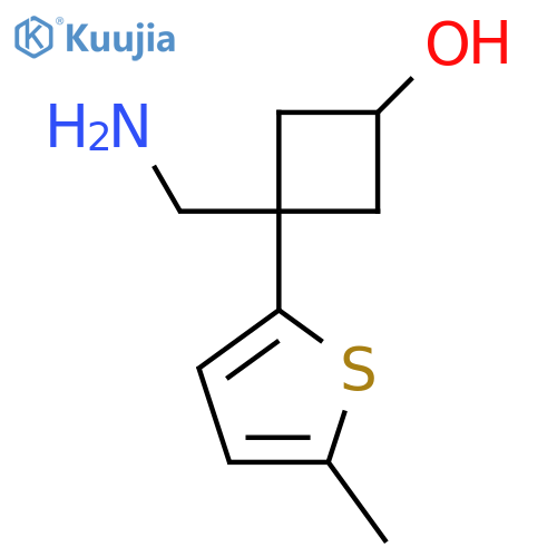 3-(aminomethyl)-3-(5-methylthiophen-2-yl)cyclobutan-1-ol structure