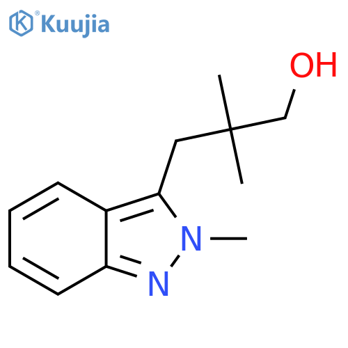 2,2-dimethyl-3-(2-methyl-2H-indazol-3-yl)propan-1-ol structure