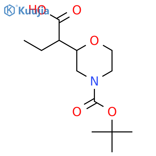 2-{4-(tert-butoxy)carbonylmorpholin-2-yl}butanoic acid structure