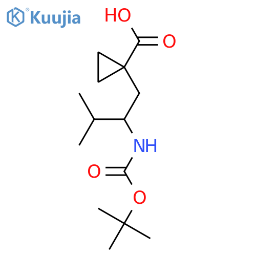 1-(2-{(tert-butoxy)carbonylamino}-3-methylbutyl)cyclopropane-1-carboxylic acid structure