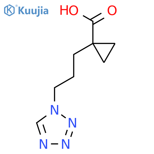 1-3-(1H-1,2,3,4-tetrazol-1-yl)propylcyclopropane-1-carboxylic acid structure