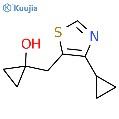 1-(4-cyclopropyl-1,3-thiazol-5-yl)methylcyclopropan-1-ol structure