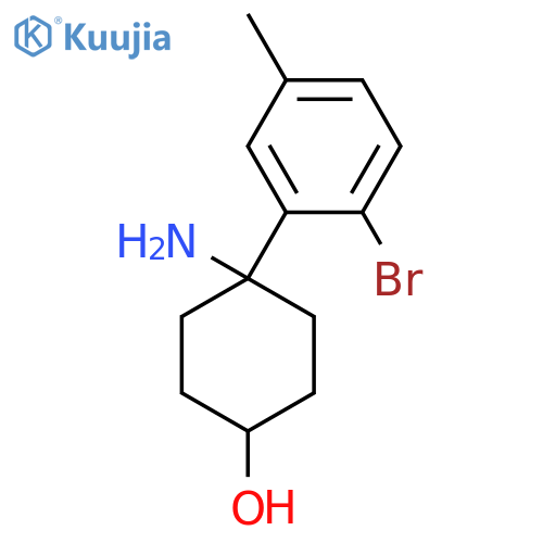 4-amino-4-(2-bromo-5-methylphenyl)cyclohexan-1-ol structure