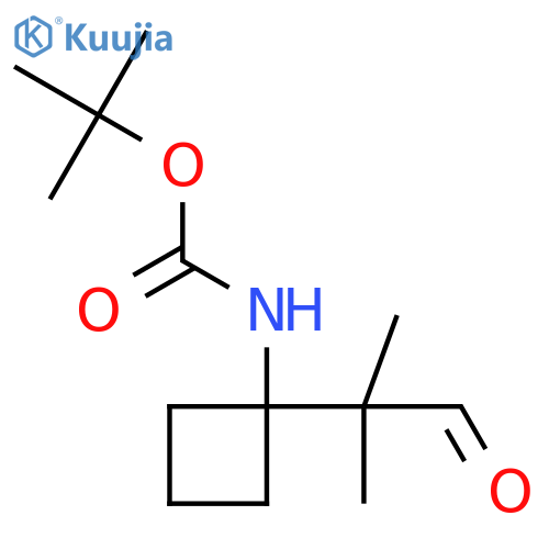 tert-butyl N-1-(2-methyl-1-oxopropan-2-yl)cyclobutylcarbamate structure