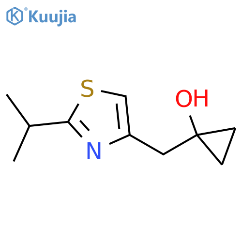 1-{2-(propan-2-yl)-1,3-thiazol-4-ylmethyl}cyclopropan-1-ol structure