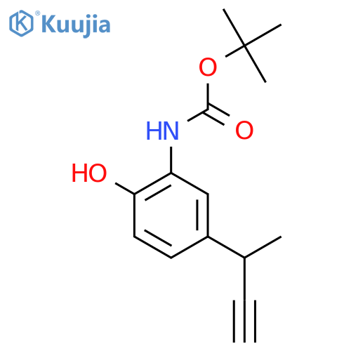 tert-butyl N-5-(but-3-yn-2-yl)-2-hydroxyphenylcarbamate structure