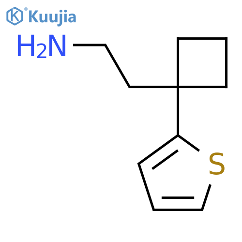 2-1-(thiophen-2-yl)cyclobutylethan-1-amine structure