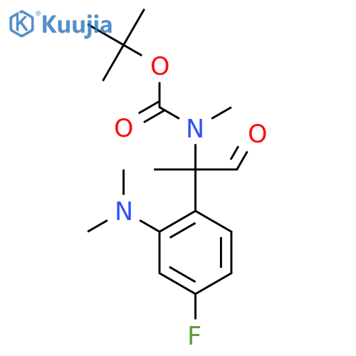 tert-butyl N-{2-2-(dimethylamino)-4-fluorophenyl-1-oxopropan-2-yl}-N-methylcarbamate structure