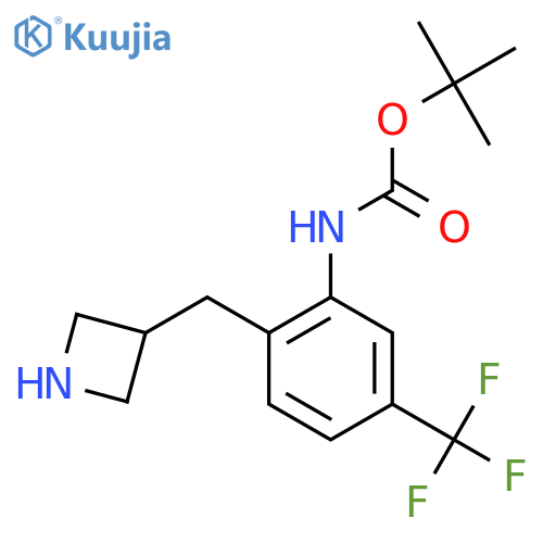 tert-butyl N-{2-(azetidin-3-yl)methyl-5-(trifluoromethyl)phenyl}carbamate structure