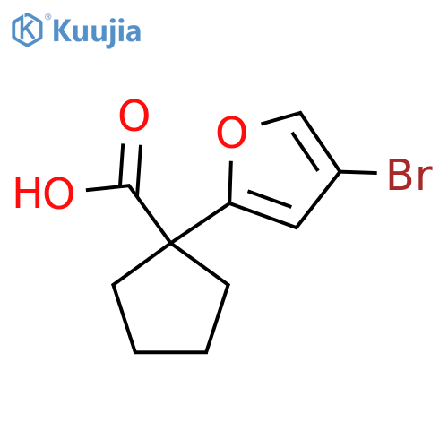 1-(4-bromofuran-2-yl)cyclopentane-1-carboxylic acid structure