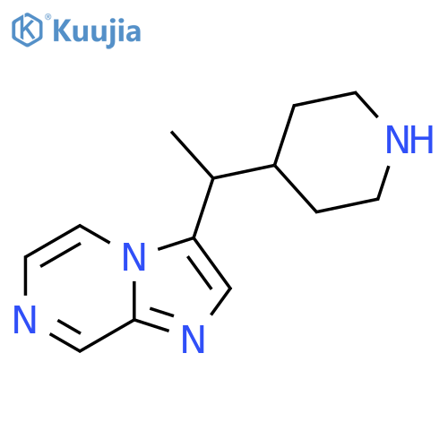 4-(1-{imidazo1,2-apyrazin-3-yl}ethyl)piperidine structure