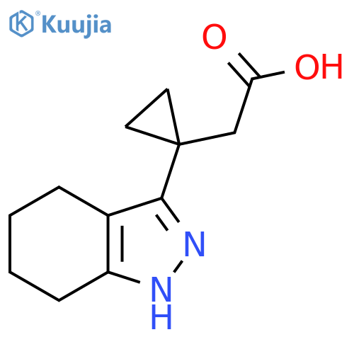 2-1-(4,5,6,7-tetrahydro-1H-indazol-3-yl)cyclopropylacetic acid structure