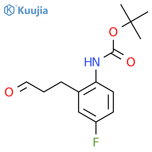 tert-butyl N-4-fluoro-2-(3-oxopropyl)phenylcarbamate structure