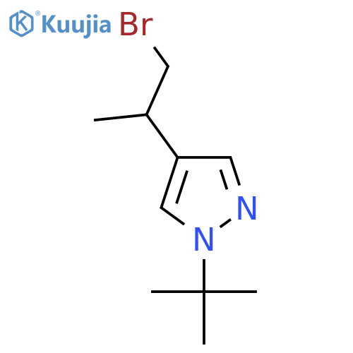 4-(1-bromopropan-2-yl)-1-tert-butyl-1H-pyrazole structure