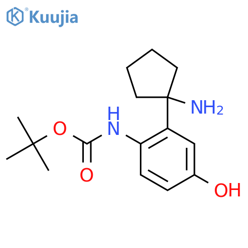 tert-butyl N-2-(1-aminocyclopentyl)-4-hydroxyphenylcarbamate structure