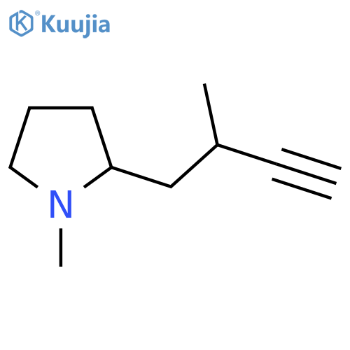 1-methyl-2-(2-methylbut-3-yn-1-yl)pyrrolidine structure