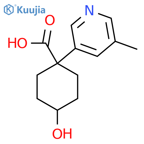 4-hydroxy-1-(5-methylpyridin-3-yl)cyclohexane-1-carboxylic acid structure