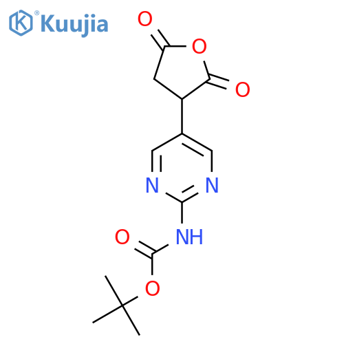 tert-butyl N-5-(2,5-dioxooxolan-3-yl)pyrimidin-2-ylcarbamate structure