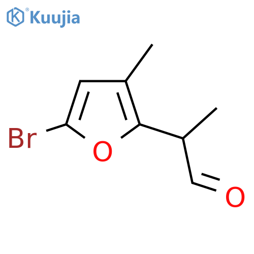 2-(5-bromo-3-methylfuran-2-yl)propanal structure