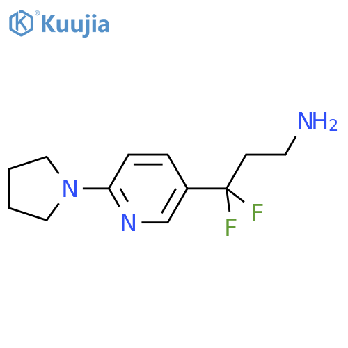 3,3-difluoro-3-6-(pyrrolidin-1-yl)pyridin-3-ylpropan-1-amine structure