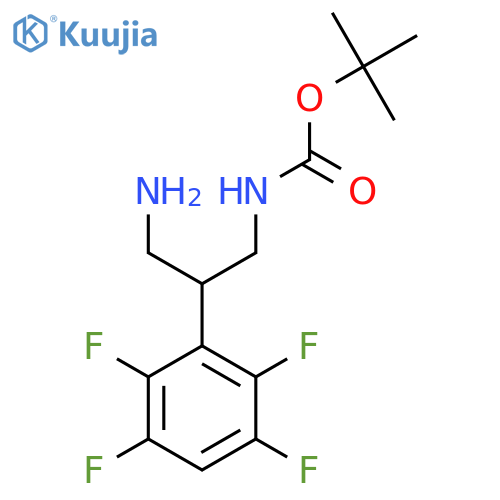 tert-butyl N-3-amino-2-(2,3,5,6-tetrafluorophenyl)propylcarbamate structure