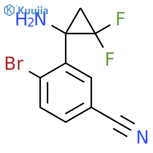 3-(1-amino-2,2-difluorocyclopropyl)-4-bromobenzonitrile structure