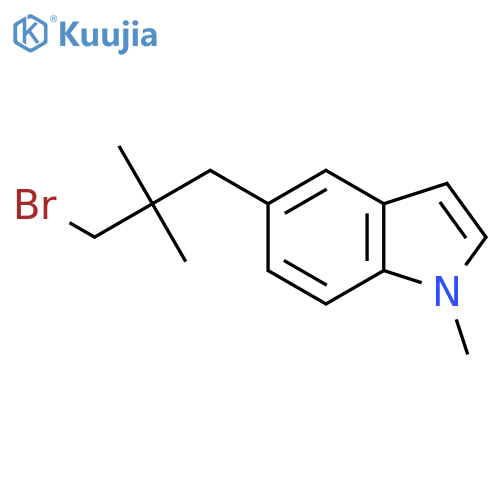 5-(3-bromo-2,2-dimethylpropyl)-1-methyl-1H-indole structure