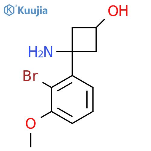 3-amino-3-(2-bromo-3-methoxyphenyl)cyclobutan-1-ol structure