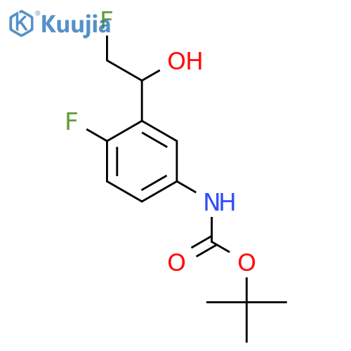 tert-butyl N-4-fluoro-3-(2-fluoro-1-hydroxyethyl)phenylcarbamate structure