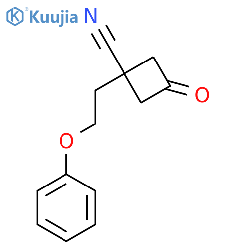 3-oxo-1-(2-phenoxyethyl)cyclobutane-1-carbonitrile structure