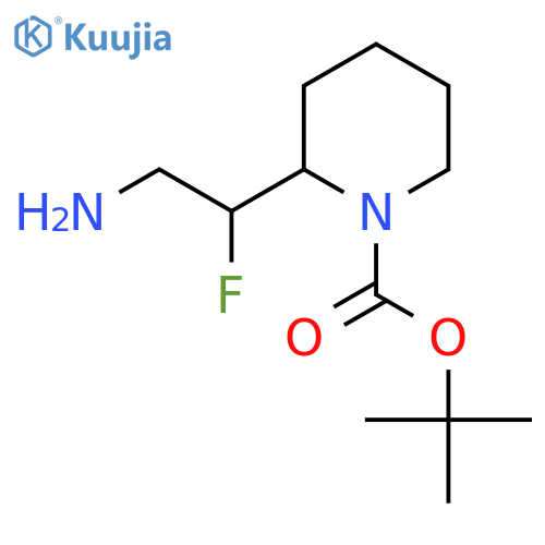 tert-butyl 2-(2-amino-1-fluoroethyl)piperidine-1-carboxylate structure