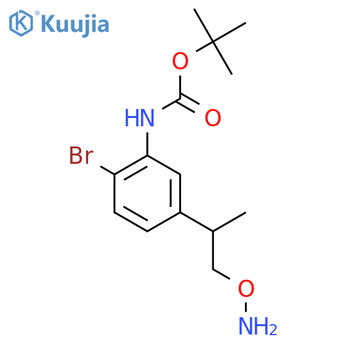 tert-butyl N-{5-1-(aminooxy)propan-2-yl-2-bromophenyl}carbamate structure