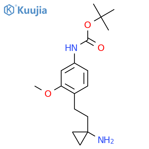 tert-butyl N-{4-2-(1-aminocyclopropyl)ethyl-3-methoxyphenyl}carbamate structure