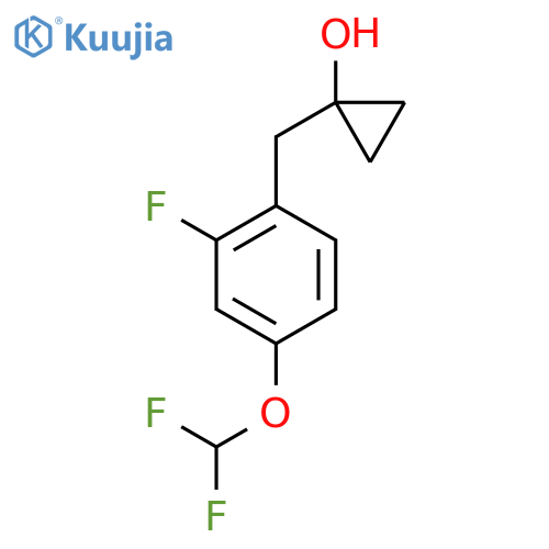 1-{4-(difluoromethoxy)-2-fluorophenylmethyl}cyclopropan-1-ol structure