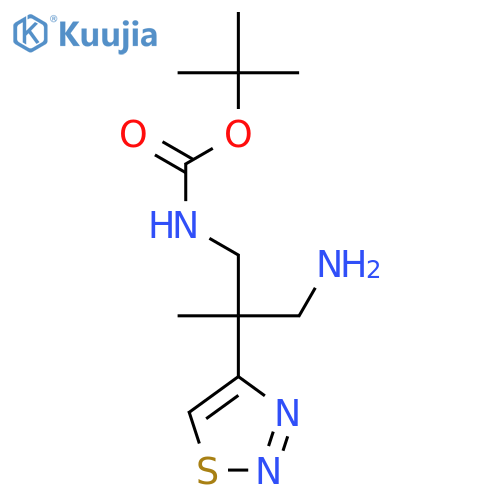 tert-butyl N-3-amino-2-methyl-2-(1,2,3-thiadiazol-4-yl)propylcarbamate structure