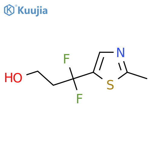 3,3-difluoro-3-(2-methyl-1,3-thiazol-5-yl)propan-1-ol structure