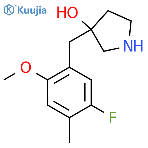 3-(5-fluoro-2-methoxy-4-methylphenyl)methylpyrrolidin-3-ol structure