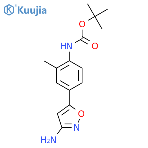 tert-butyl N-4-(3-amino-1,2-oxazol-5-yl)-2-methylphenylcarbamate structure