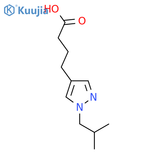 4-1-(2-methylpropyl)-1H-pyrazol-4-ylbutanoic acid structure