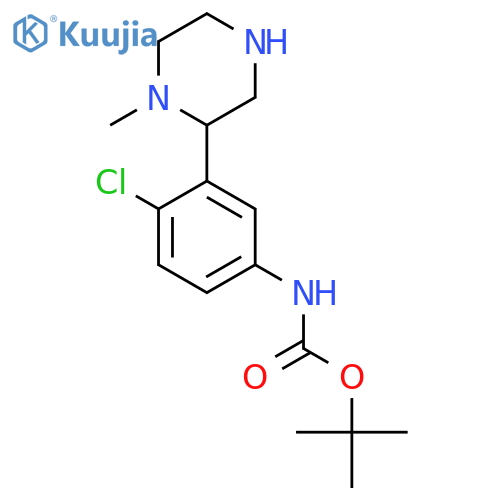tert-butyl N-4-chloro-3-(1-methylpiperazin-2-yl)phenylcarbamate structure