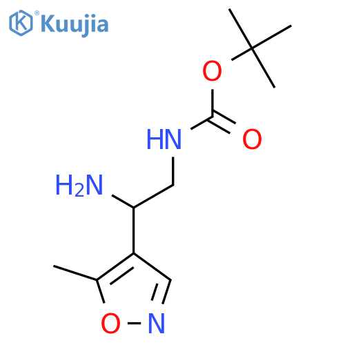 tert-butyl N-2-amino-2-(5-methyl-1,2-oxazol-4-yl)ethylcarbamate structure