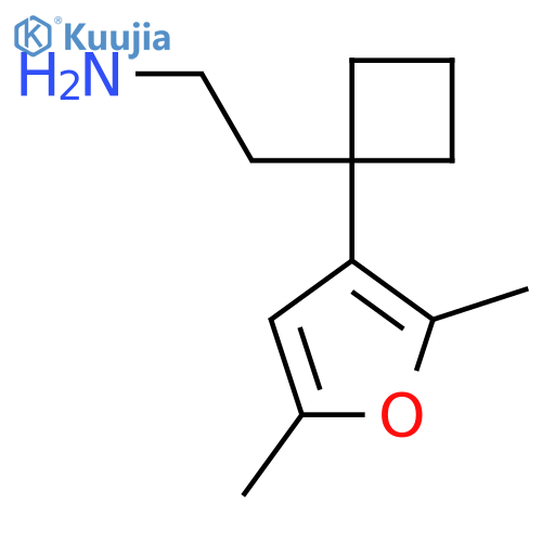 2-1-(2,5-dimethylfuran-3-yl)cyclobutylethan-1-amine structure