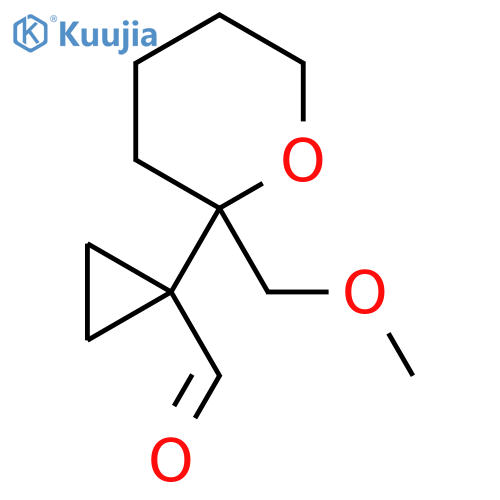 1-2-(methoxymethyl)oxan-2-ylcyclopropane-1-carbaldehyde structure